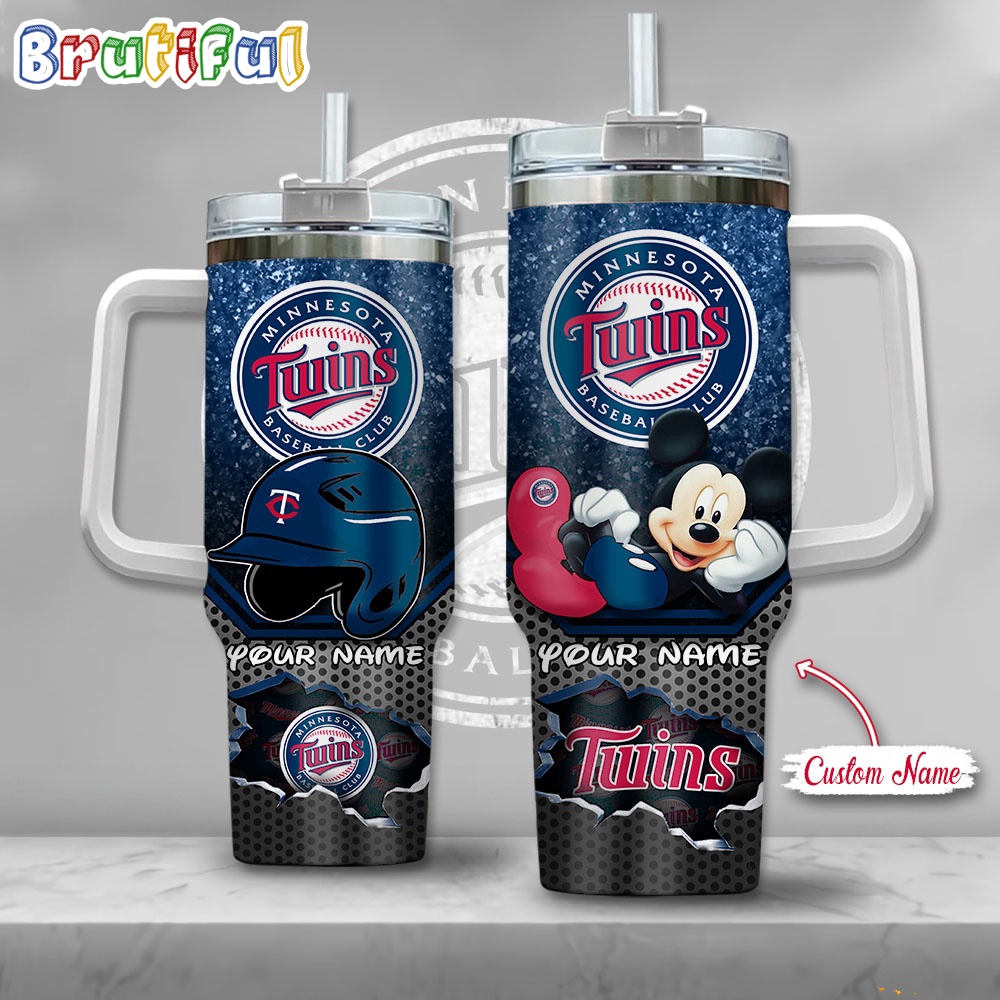 MLB Minnesota Twins Tumbler Mickey Mouse Customzed Handle Cup