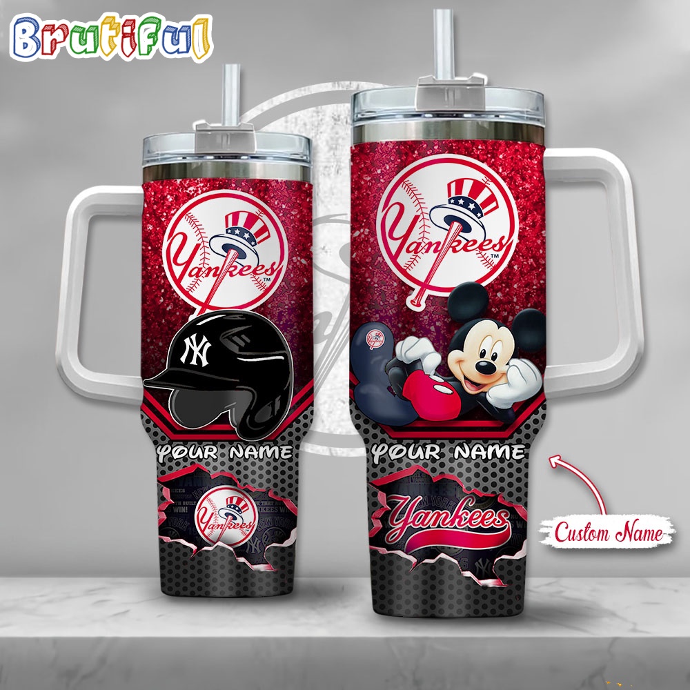 MLB New York Yankees Tumbler Mickey Mouse Customzed Handle Cup