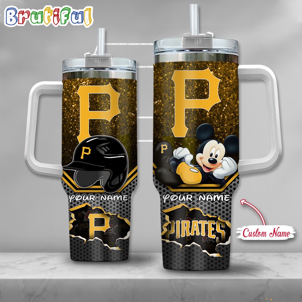 MLB Pittsburgh Pirates Tumbler Mickey Mouse Customzed Handle Cup