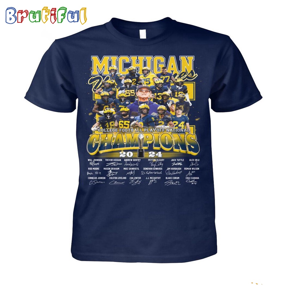 Michigan Wolverines College Football Playoff National Champions 2024 T ...