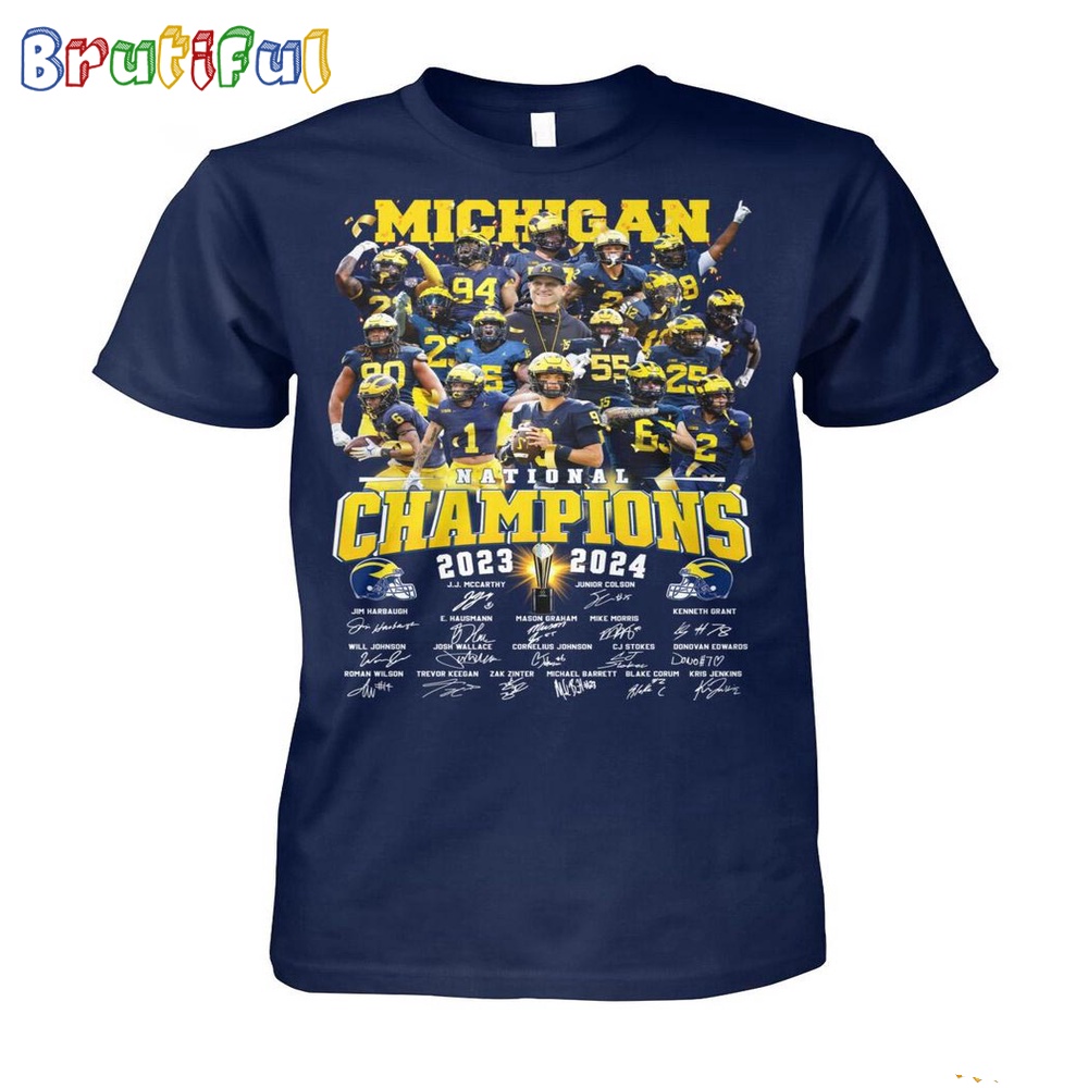 Michigan Wolverines National Champions 2023 2024 Signature T Shirt