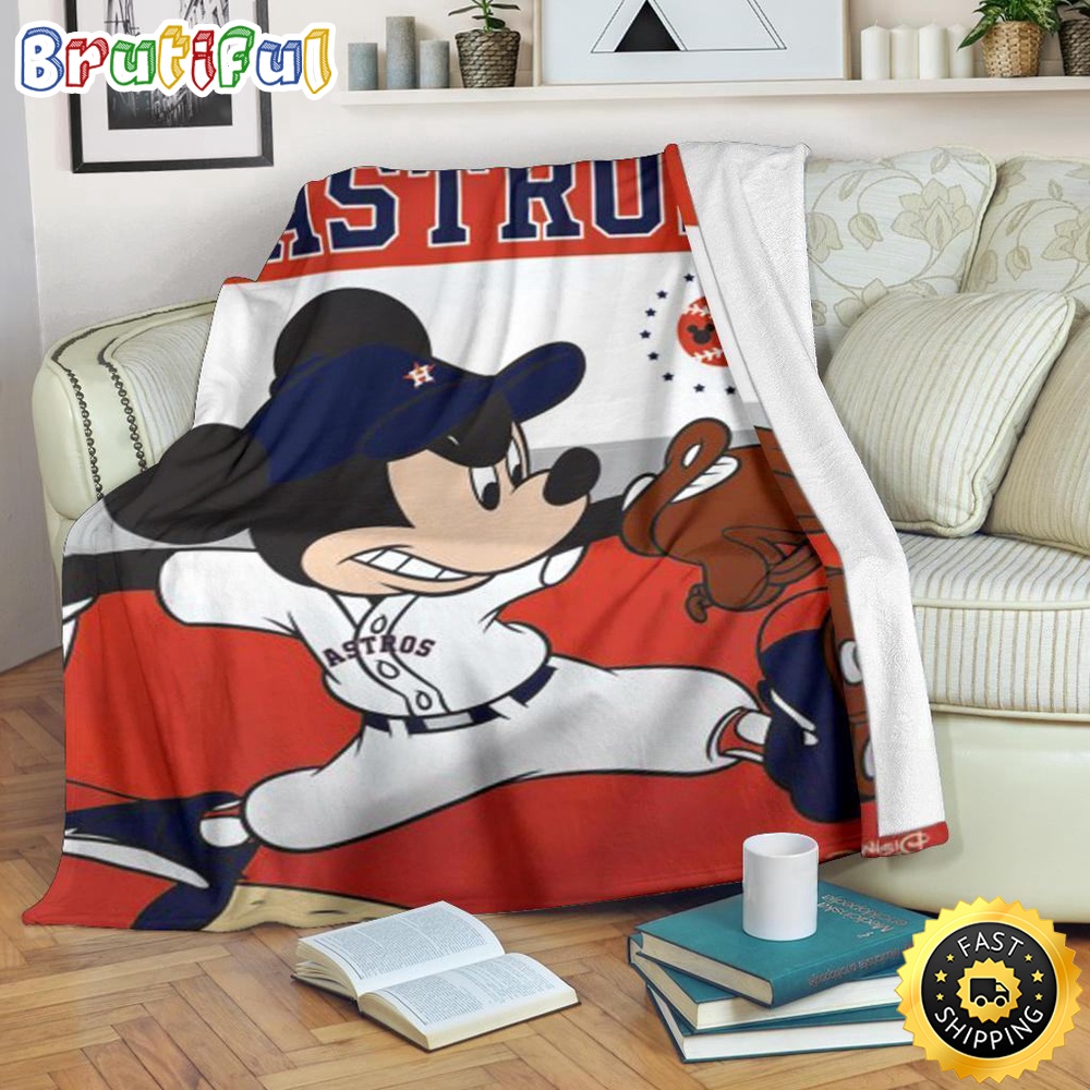 Minnie Mouse Blanket Astros Mickey Fleece Blanket For Baseball Fan