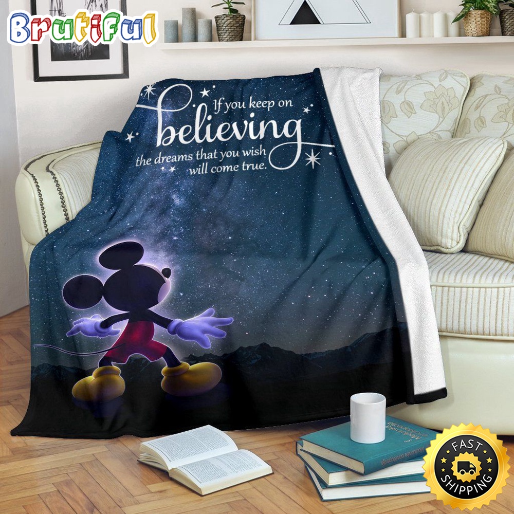 Minnie Mouse Blanket Keep On Believing Mickey Mouse Fleece Blanket