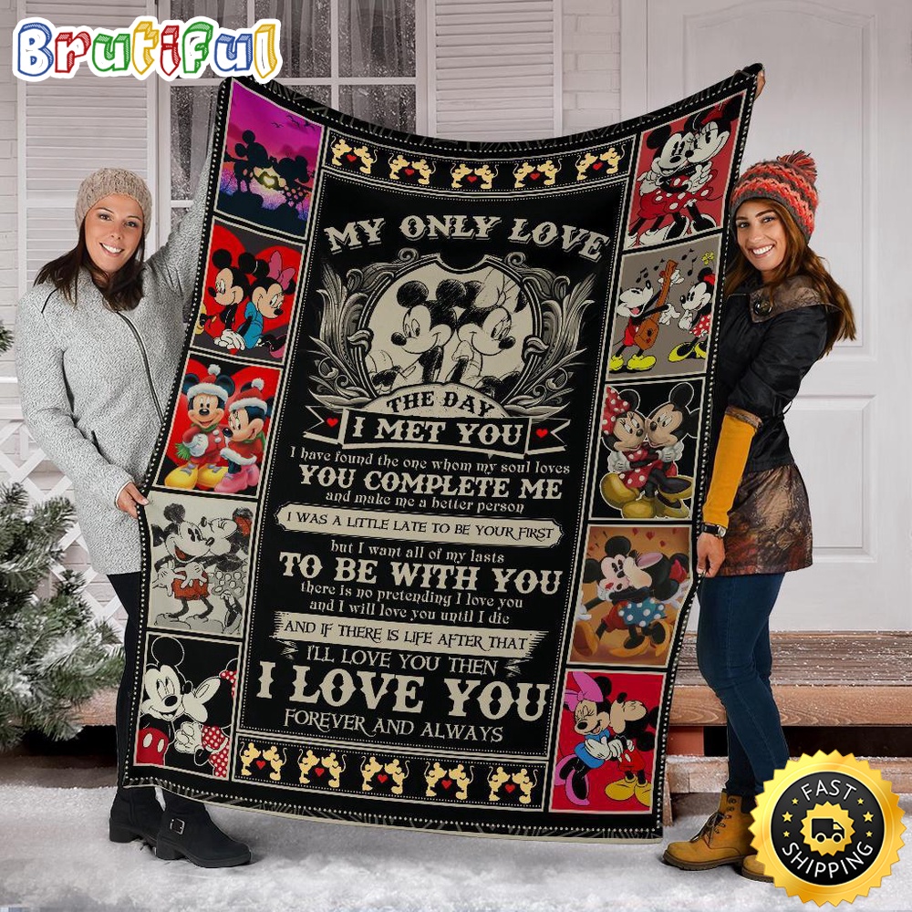 Minnie Mouse Blanket Mickey Minnie Fleece Blanket My Only Love The Day I Met You