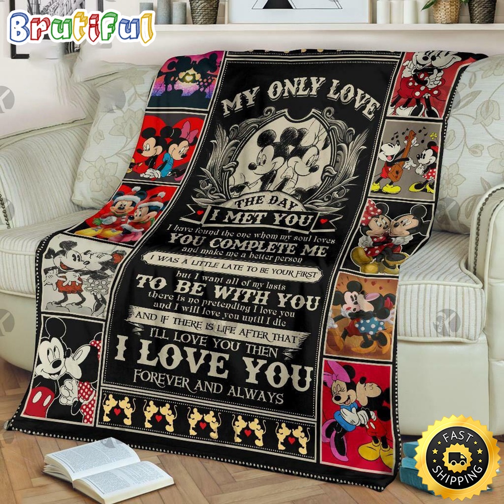 Minnie Mouse Blanket Mickey Mouse And Minnie Vintage Romantic My Only Love The Day Blanket