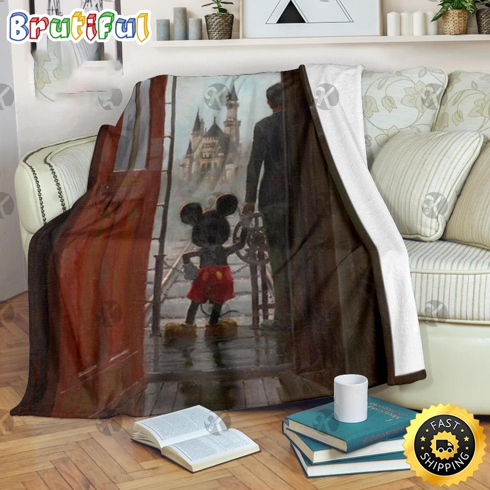 Minnie Mouse Blanket Mickey Mouse And Walt Disney Trip To The Disney Castle Fleece Blanket