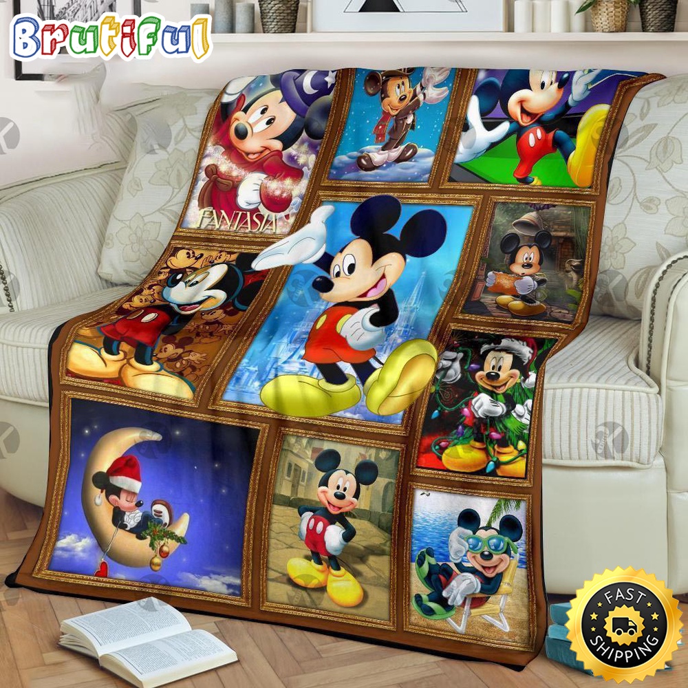 Minnie Mouse Blanket Mickey Mouse Cartoon Pictures Artwork Fleece Blanket