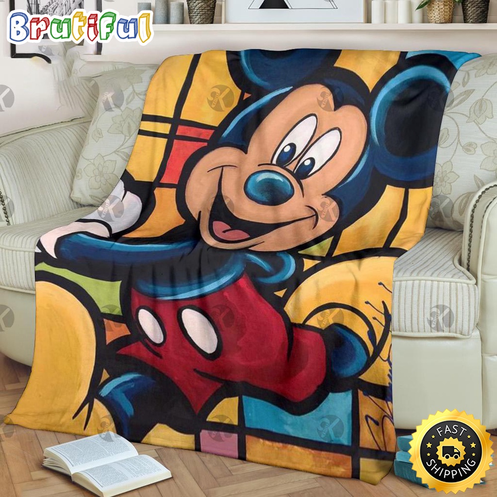 Minnie Mouse Blanket Mickey Mouse Graphic Art Cute And Funny Fleece Blanket