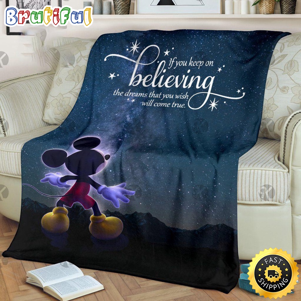 Minnie Mouse Blanket Mickey Mouse Keep On Believing Fleece Blanket