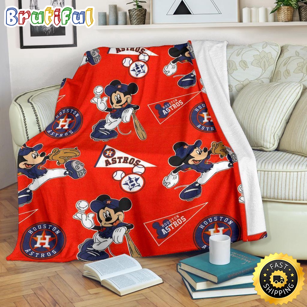 Minnie Mouse Blanket Mickey Plays Astros Fleece Blanket For Baseball Fan