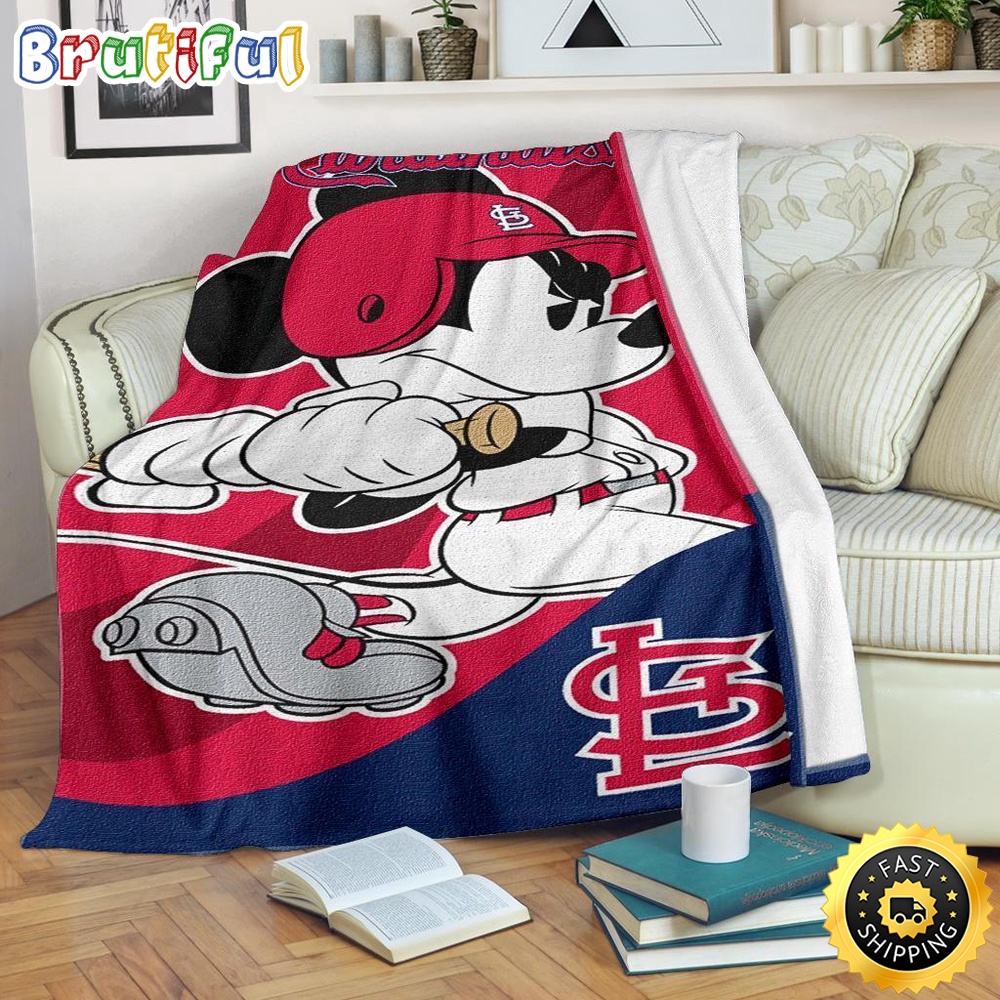 Minnie Mouse Blanket Mickey Plays Cardinals Fleece Blanket For Baseball Fan