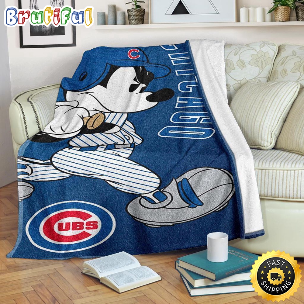 Minnie Mouse Blanket Mickey Plays Cubs Fleece Blanket For Baseball Fan