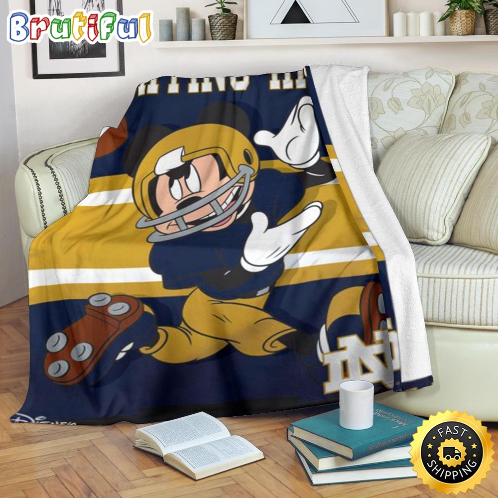 Minnie Mouse Blanket Mickey Plays Fighting Irish Fleece Blanket For Football Fan