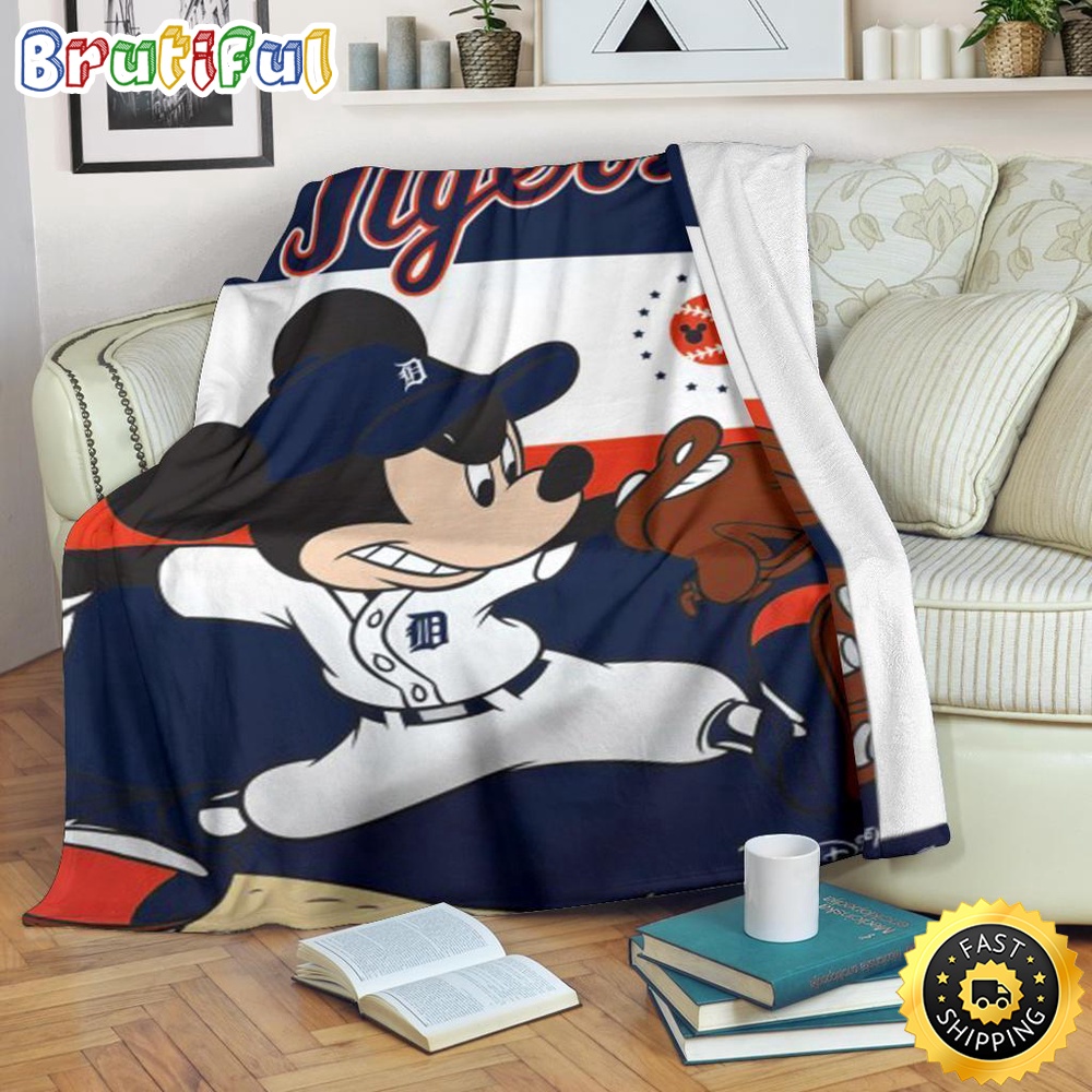 Minnie Mouse Blanket Mickey Plays Tigers Fleece Blanket For Baseball Fan