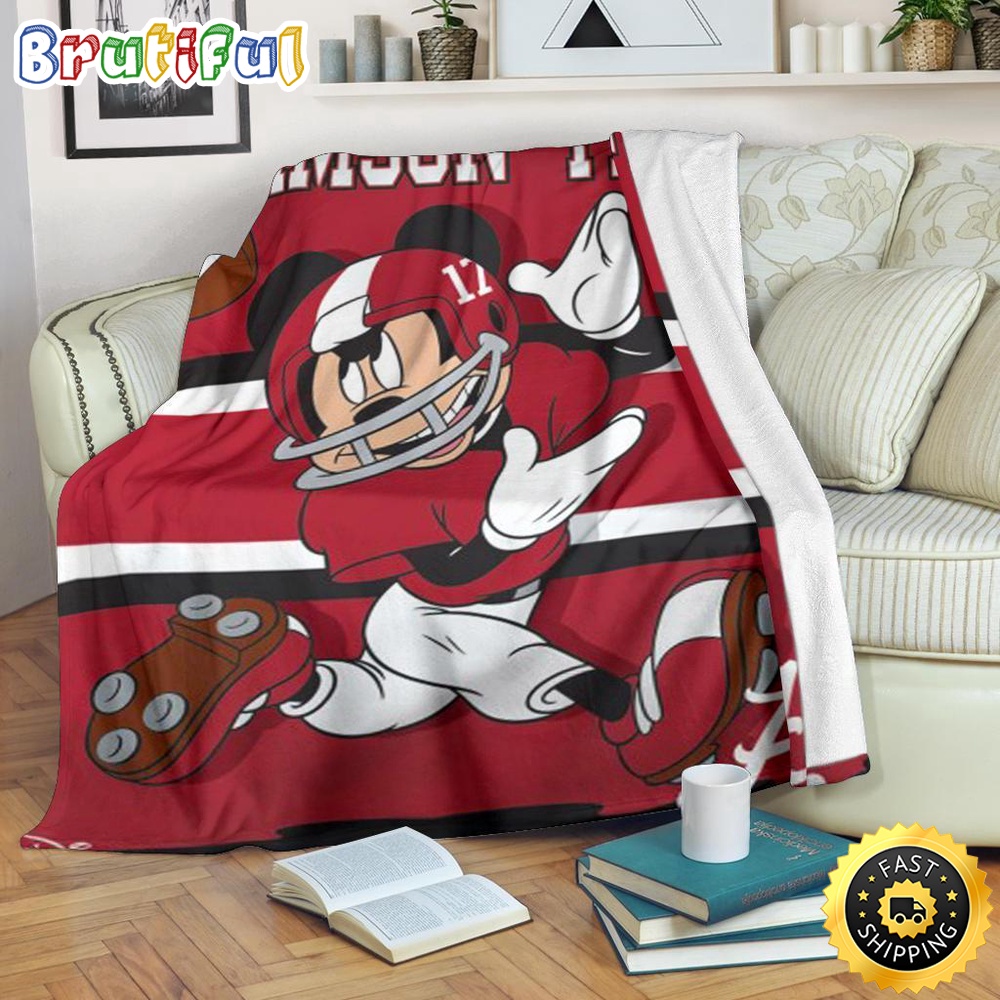 Minnie Mouse Blanket Mickey Plays With The Crimson Tide Premium Blanket