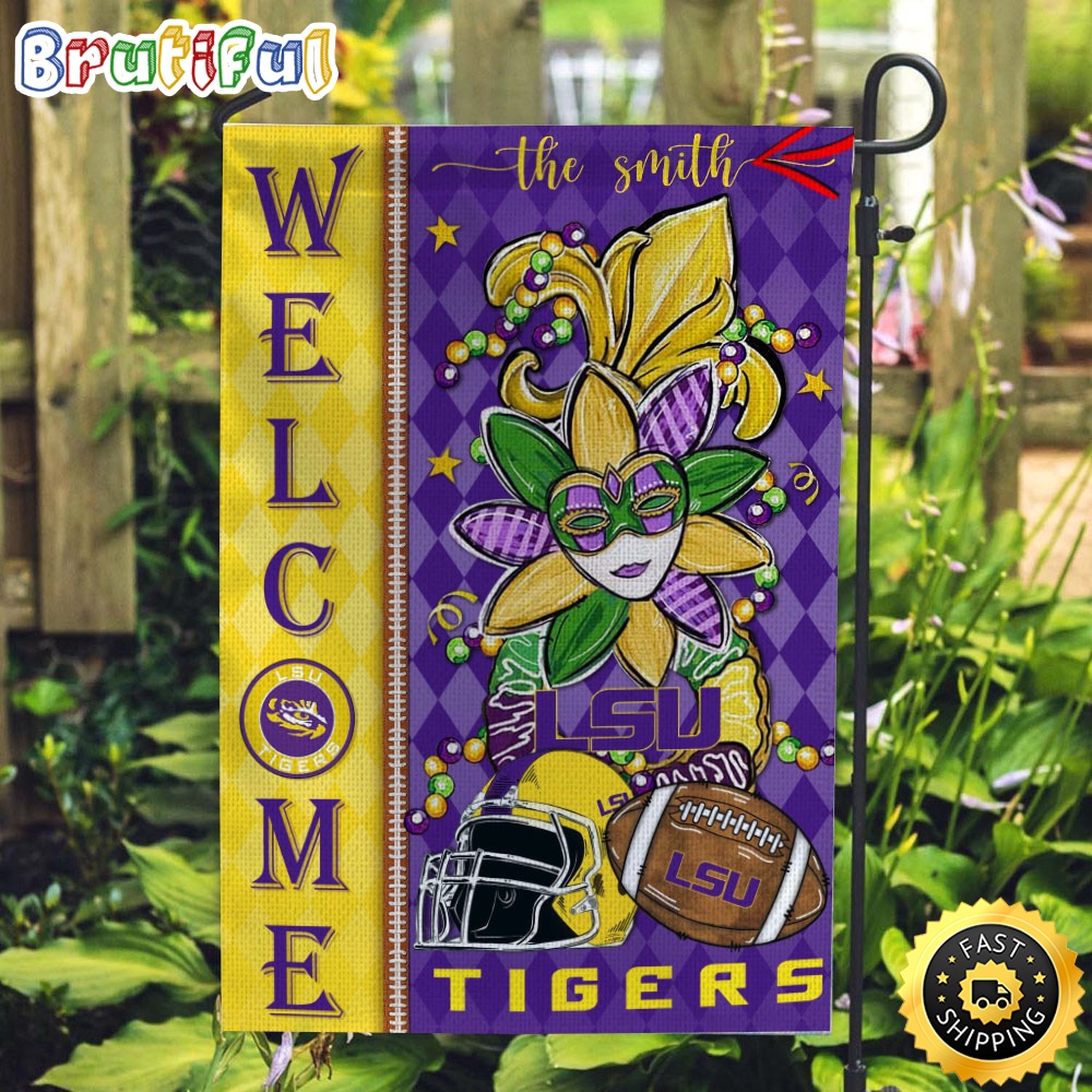 NCAA LSU Tigers Football Flag Mardi Gras Welcome Garden Flag