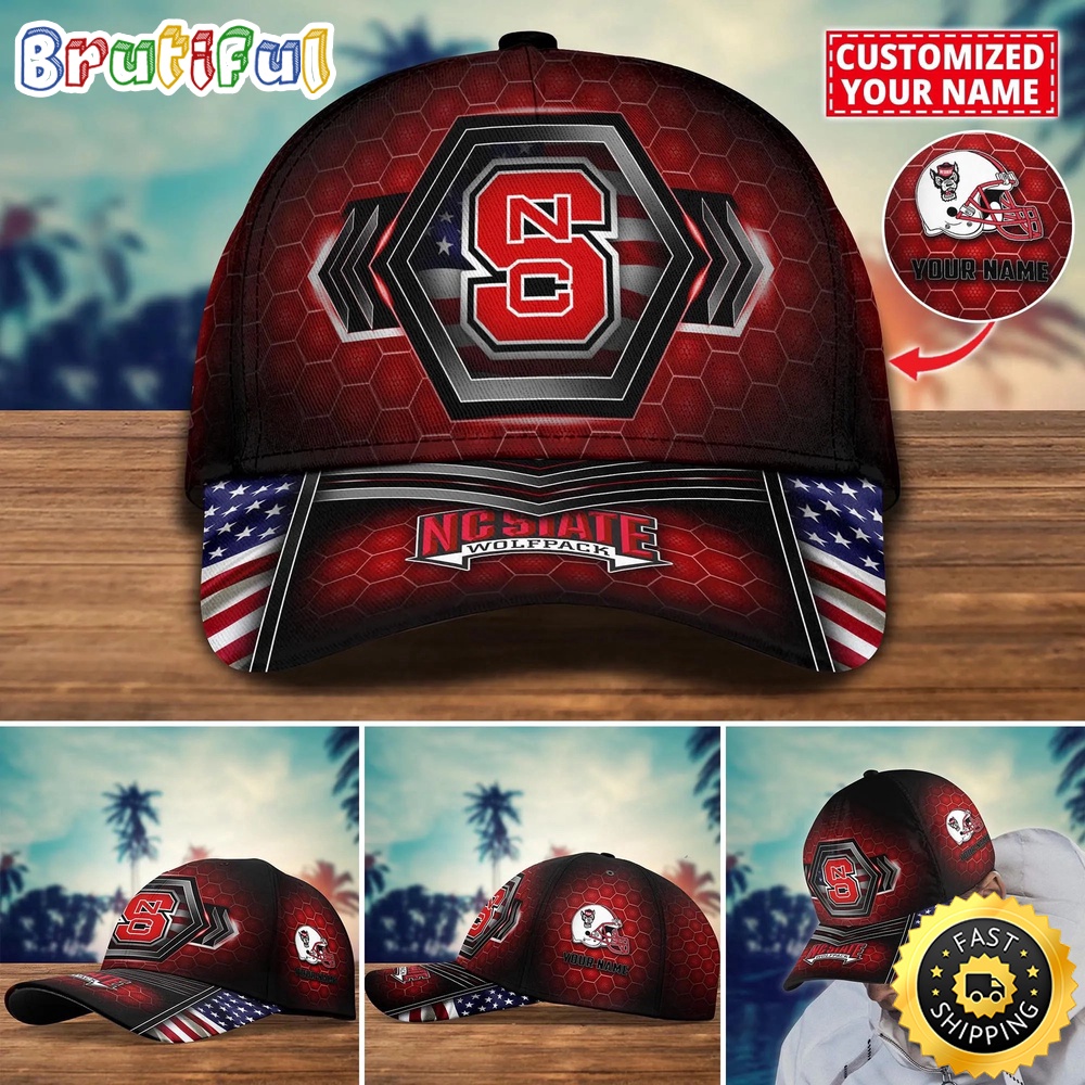 NCAA NC State Wolfpack Baseball Cap Best Trending Custom Name Cap NCAA NC State Wolfpack Baseball Cap Best Trending Custom Name Cap