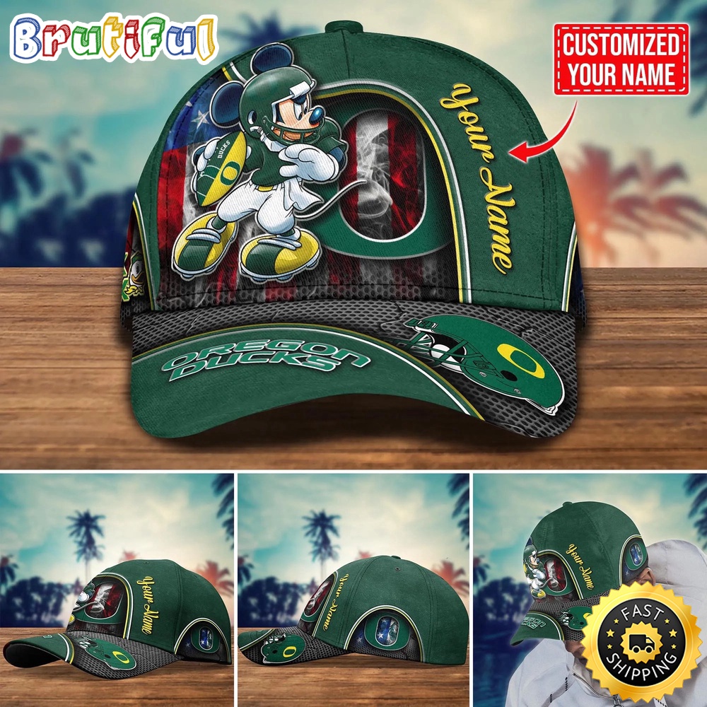 NCAA Oregon Ducks Baseball Cap Mickey Mouse Custom Cap For Fans