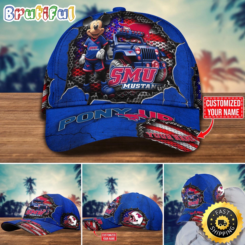 NCAA SMU Mustangs Baseball Cap Trending Customize Cap