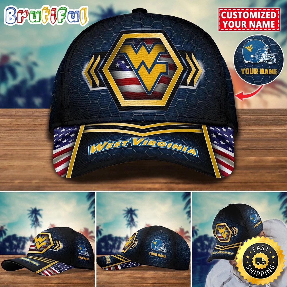 NCAA West Virginia Mountaineers Baseball Cap Best Trending Custom Name Cap