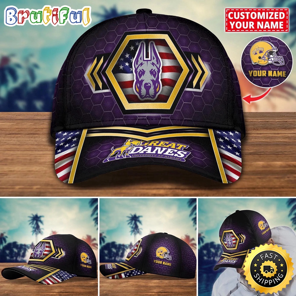 NCAA Albany Great Danes Baseball Cap Best Trending Custom Name Cap xn4aco.jpg