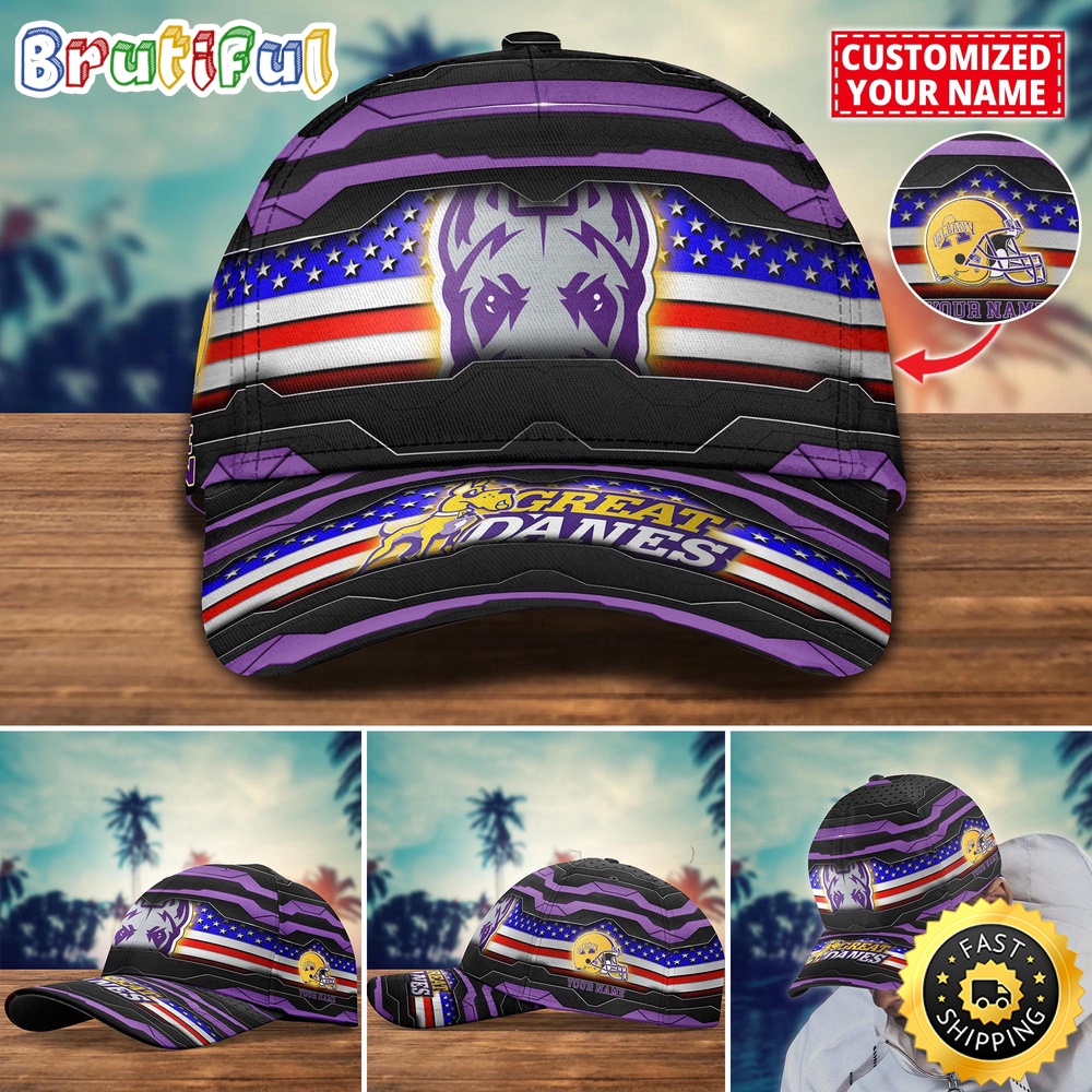 NCAA Albany Great Danes Baseball Cap Flag Custom Name Cap ll3u0n.jpg