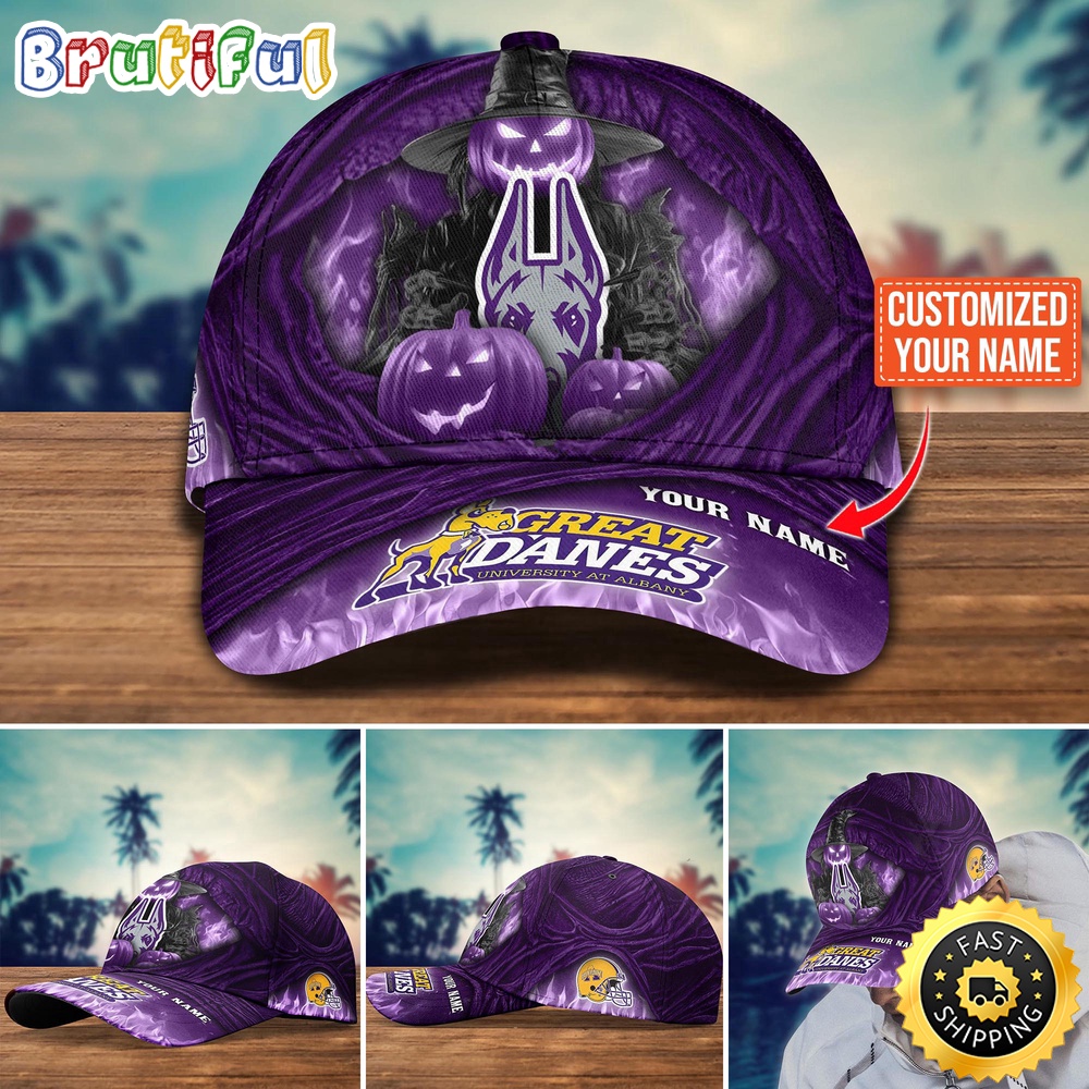 NCAA Albany Great Danes Baseball Cap Halloween Custom Cap For Fans brmdpk.jpg