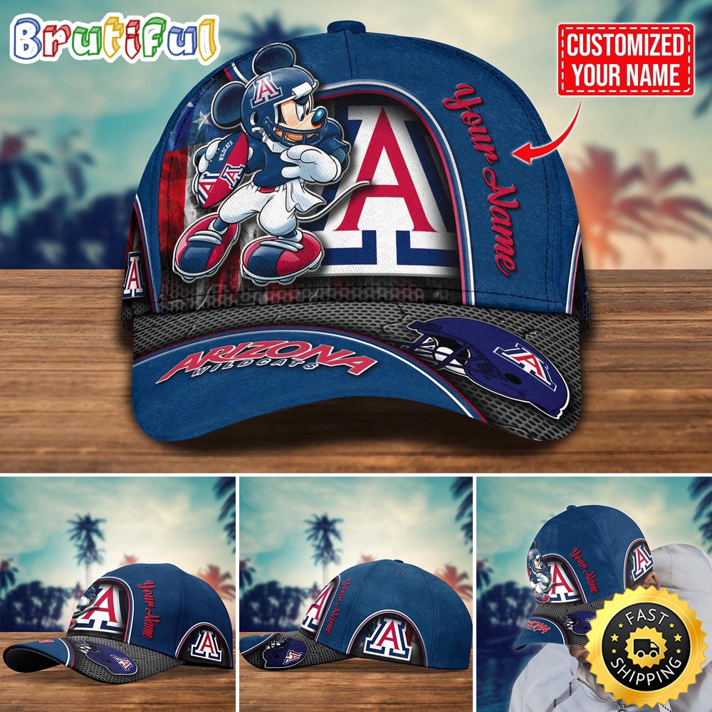 NCAA Arizona Wildcats Baseball Cap Mickey Mouse Custom Cap For Fans a4txdv.jpg