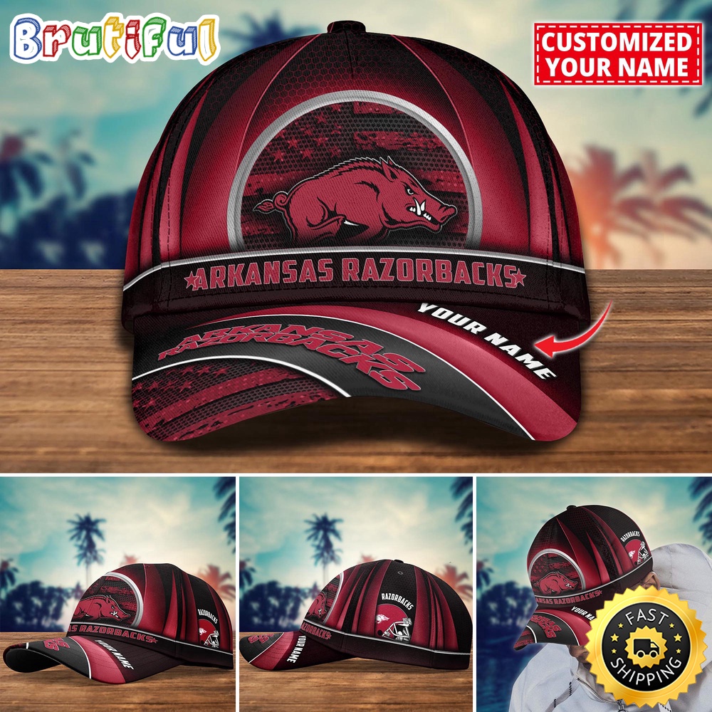 NCAA Arkansas Razorbacks Baseball Cap Custom Cap For Football Fans kqcwrl.jpg
