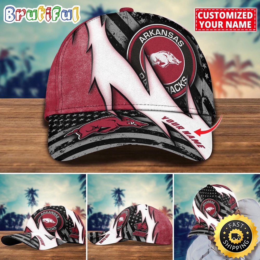 NCAA Arkansas Razorbacks Baseball Cap Custom Cap For Sport Fans ceupbe.jpg