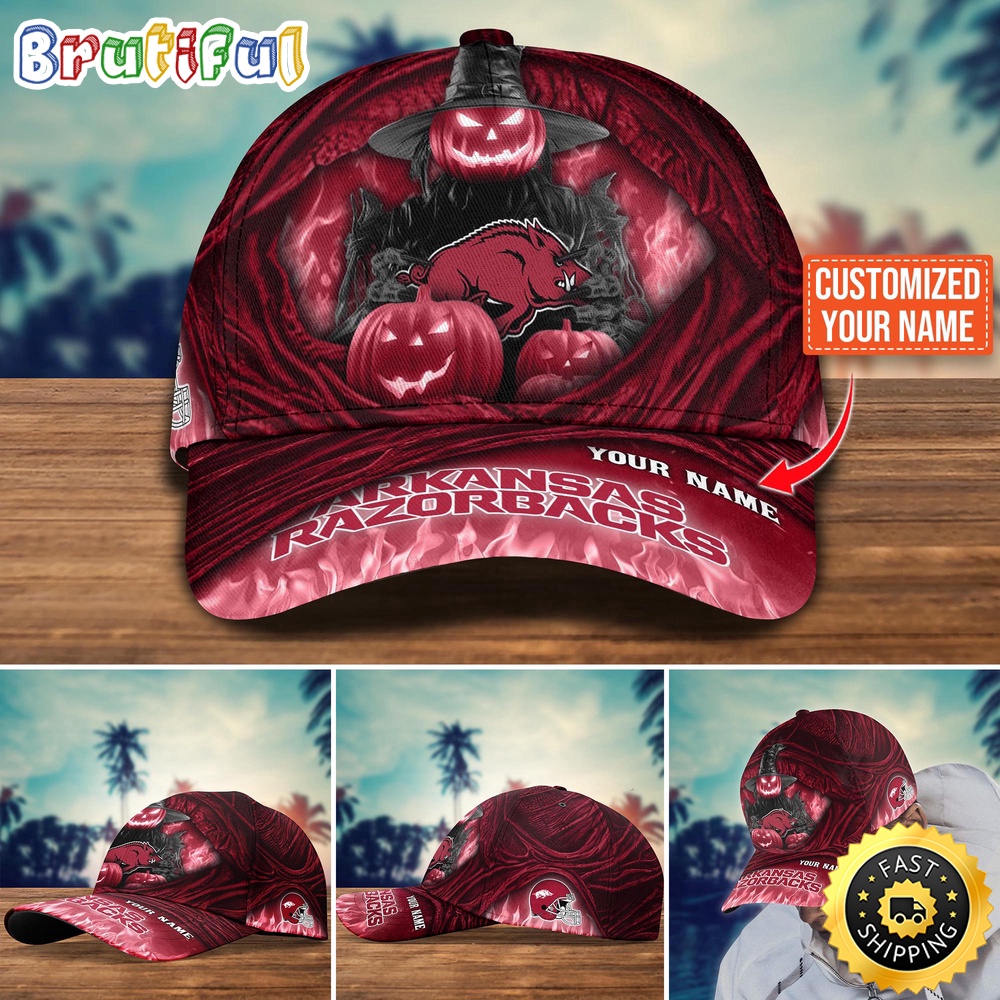 NCAA Arkansas Razorbacks Baseball Cap Halloween Custom Cap For Fans vmkut2.jpg