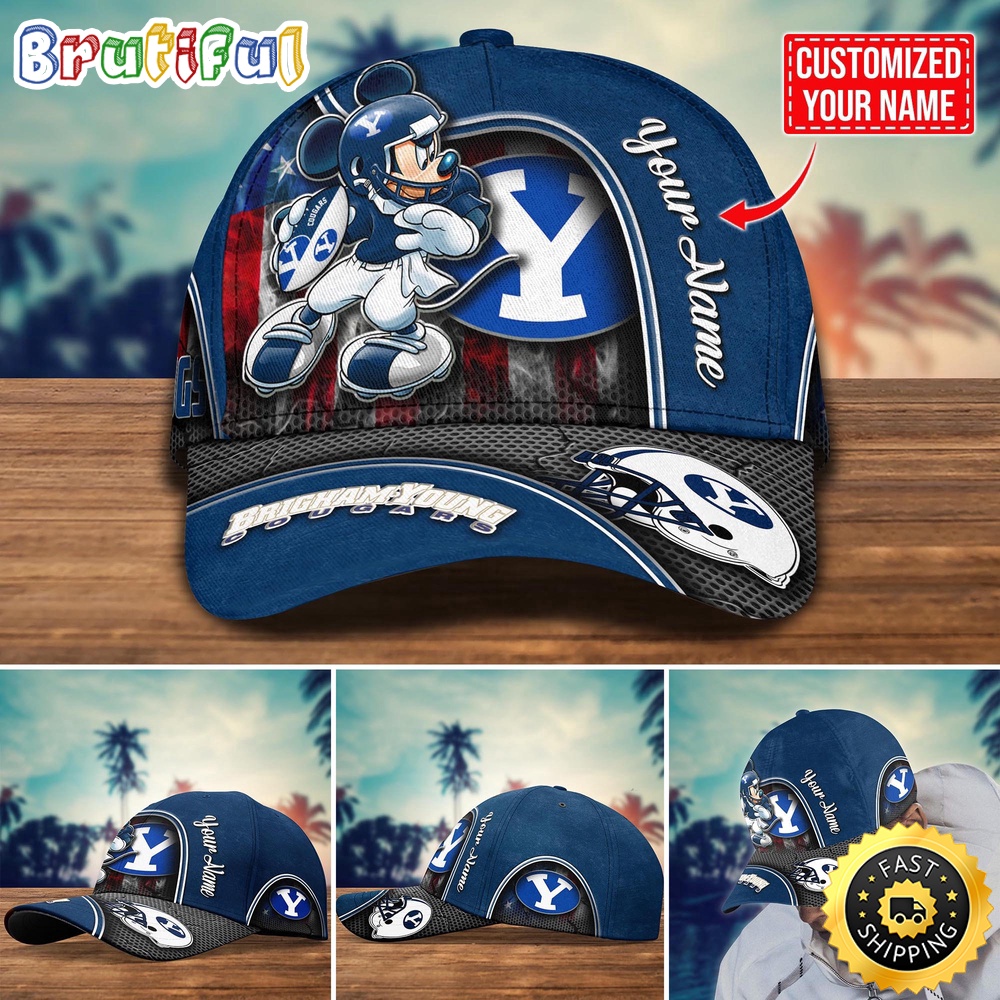 NCAA BYU Cougars Baseball Cap Mickey Mouse Custom Cap For Fans grh9qj.jpg
