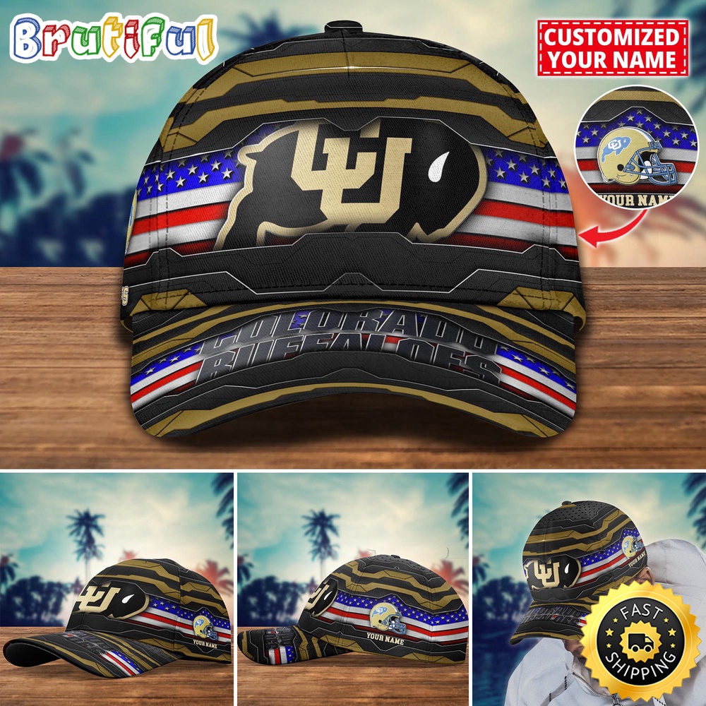 NCAA Colorado Buffaloes Baseball Cap Flag Custom Name Cap sweioa.jpg