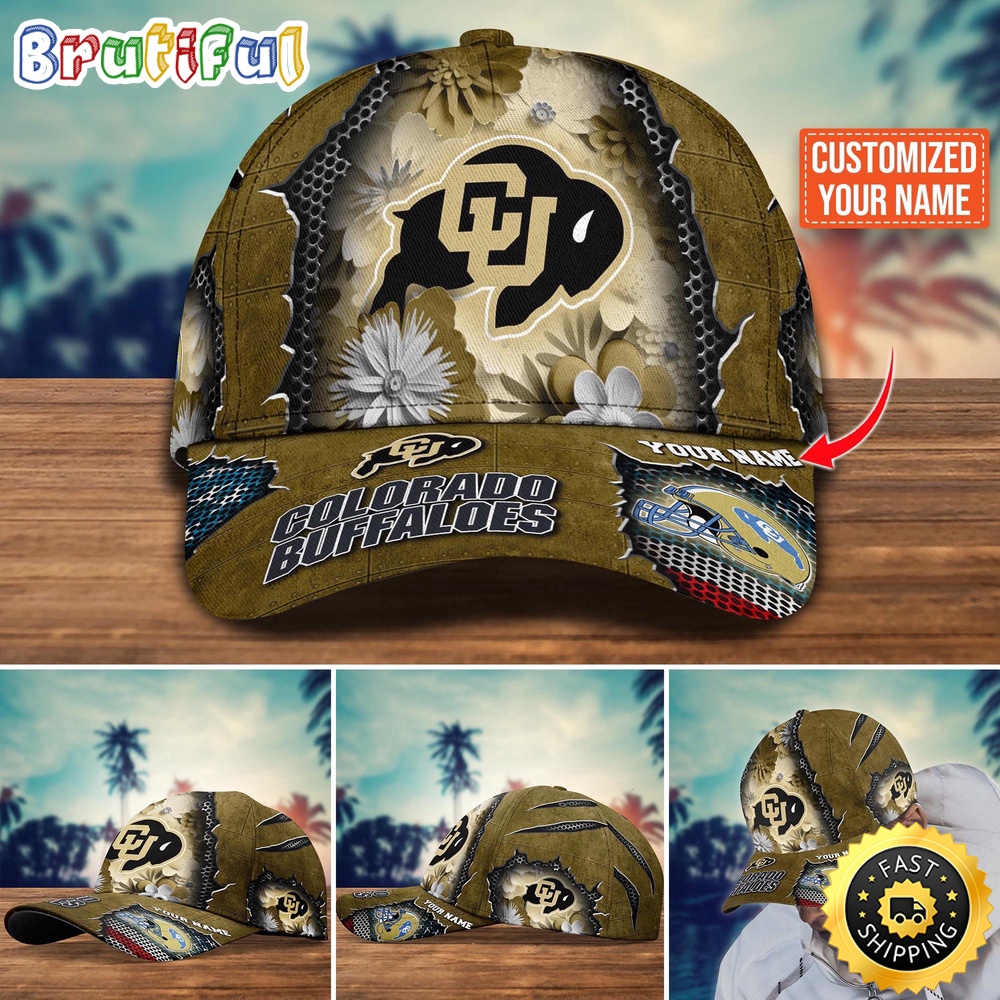 NCAA Colorado Buffaloes Baseball Cap Flag Flower Custom Name Cap z8ztlo.jpg