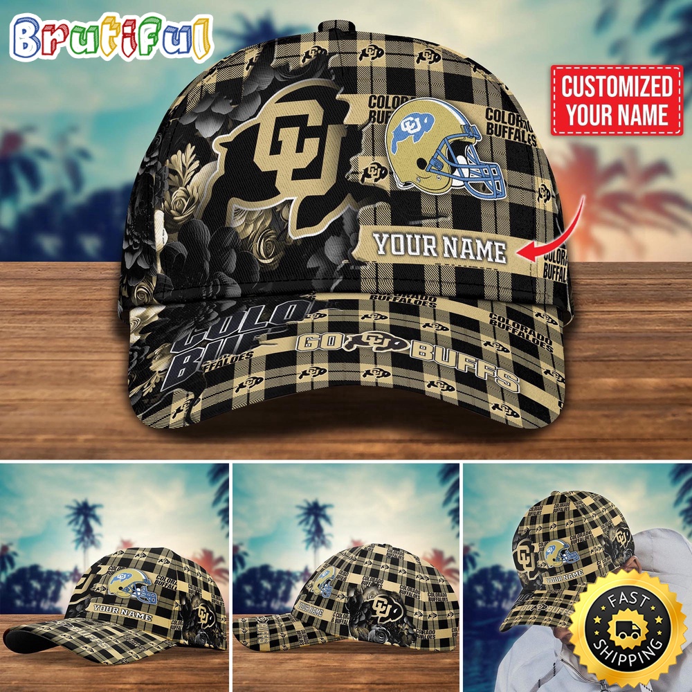 NCAA Colorado Buffaloes Baseball Cap Flower Custom Name Cap khmnyn.jpg
