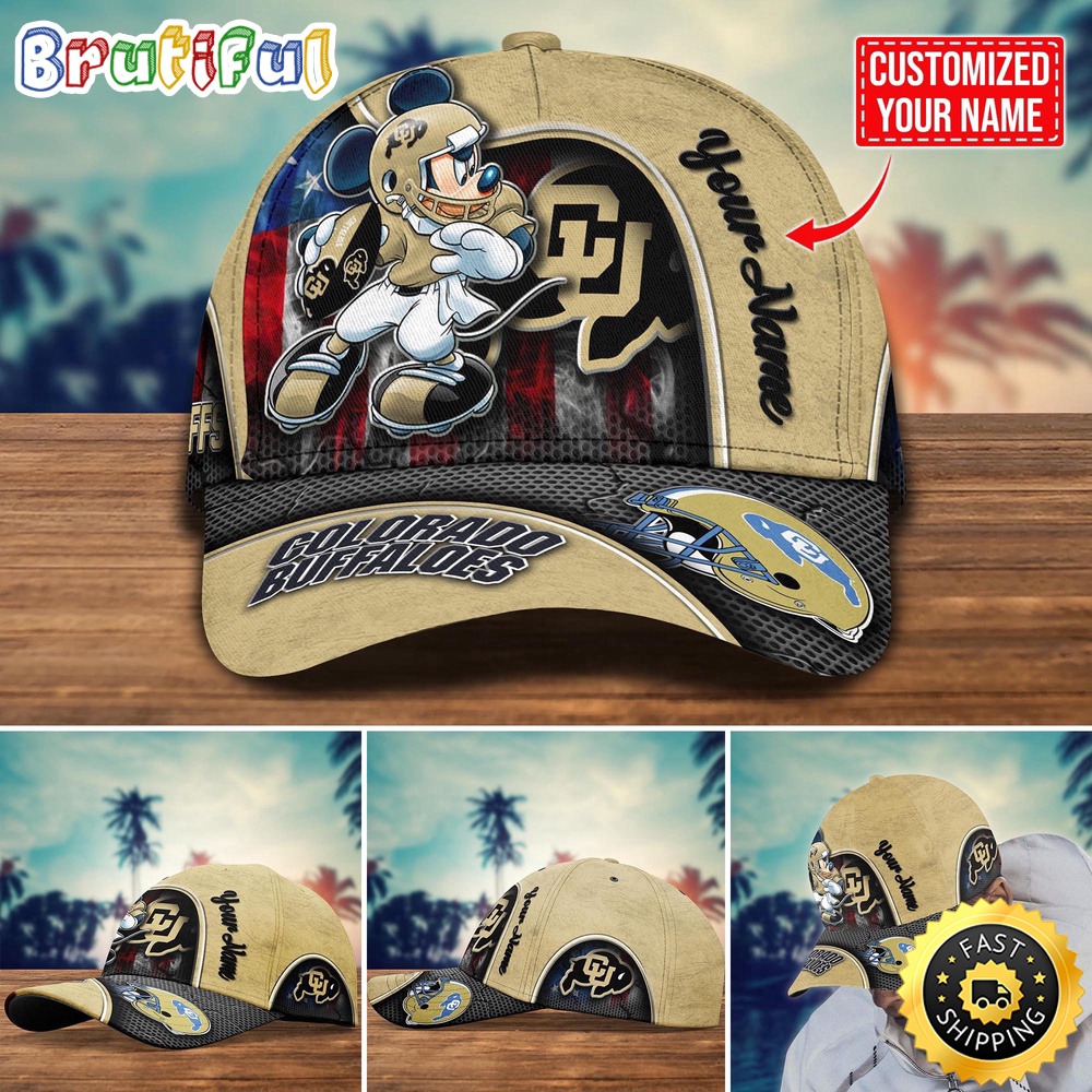NCAA Colorado Buffaloes Baseball Cap Mickey Mouse Custom Cap For Fans crdt12.jpg