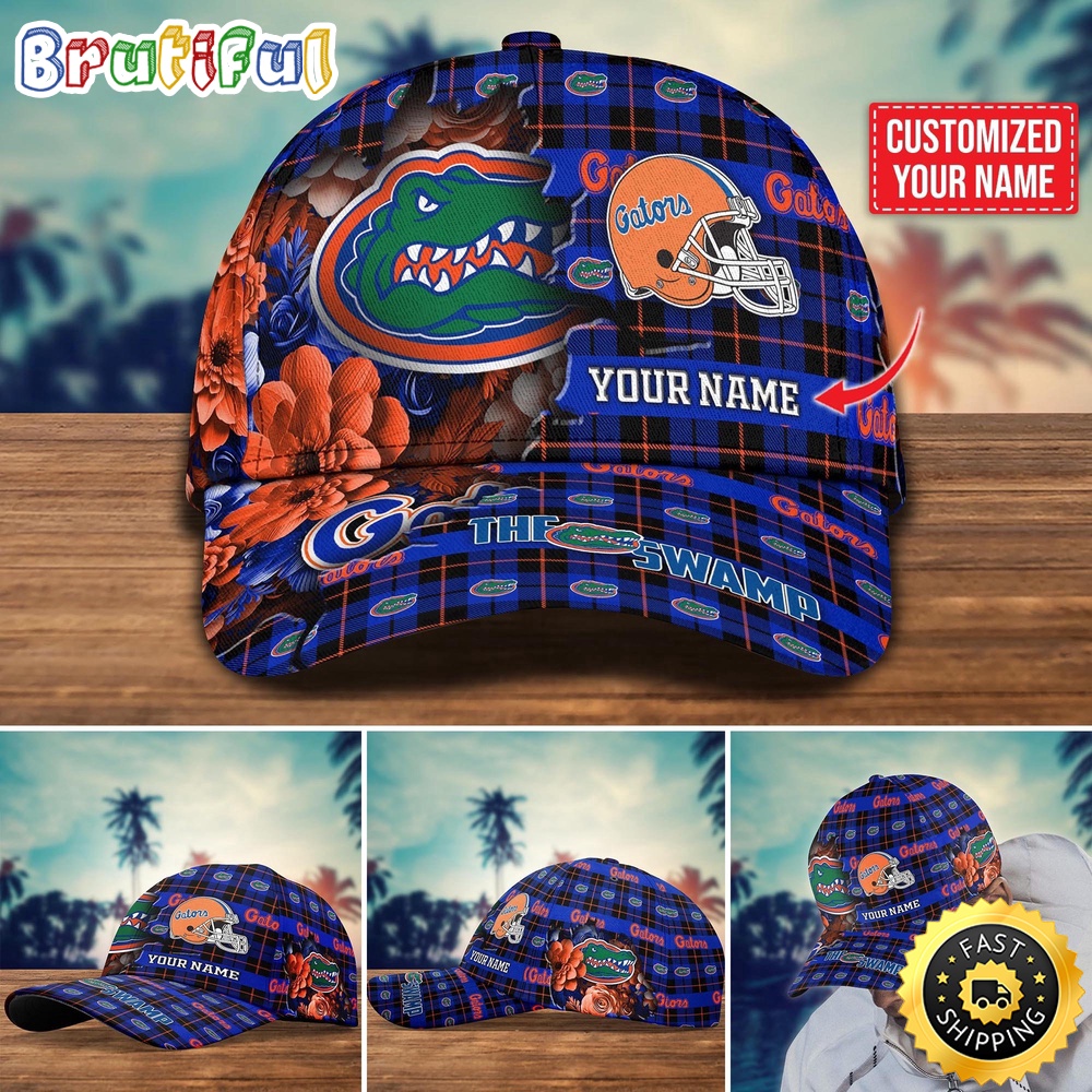 NCAA Florida Gators Baseball Cap Flower Custom Name Cap gxwkum.jpg