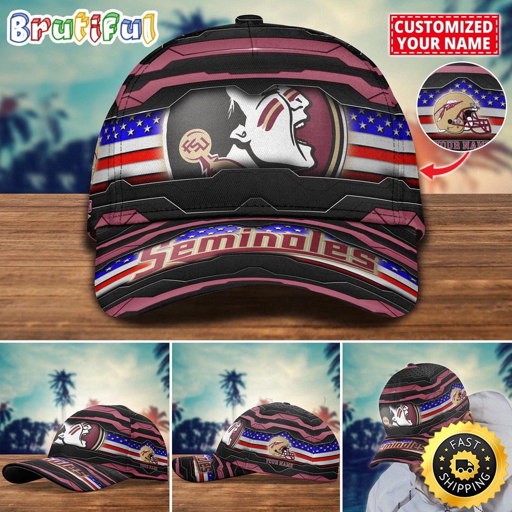 NCAA Florida State Seminoles Baseball Cap Flag Custom Name Cap g9zx7r.jpg