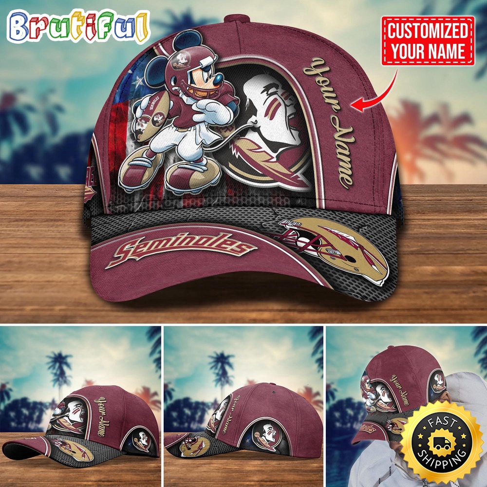NCAA Florida State Seminoles Baseball Cap Mickey Mouse Custom Cap For Fans iccz6o.jpg