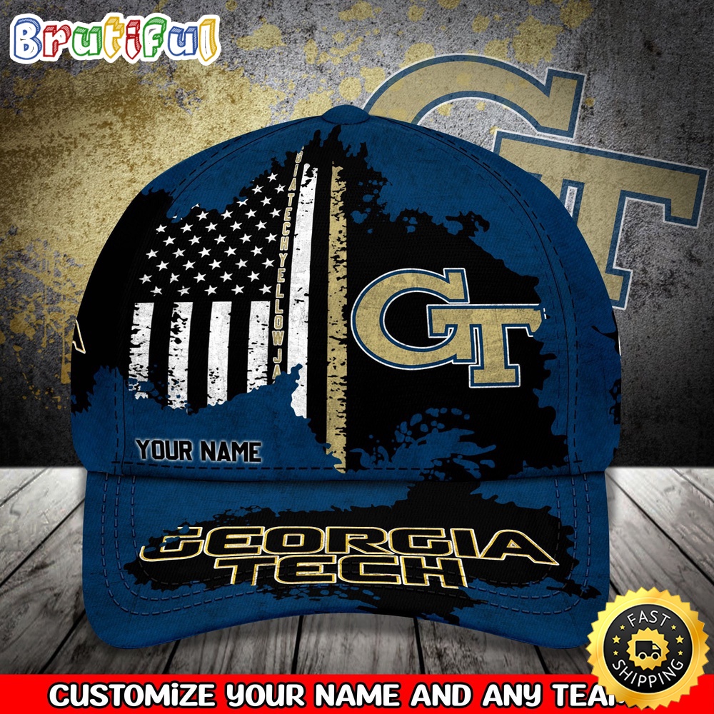 NCAA Georgia Tech Yellow Jackets Baseball Cap Your Name Custom Baseball Cap p8cdwo.jpg