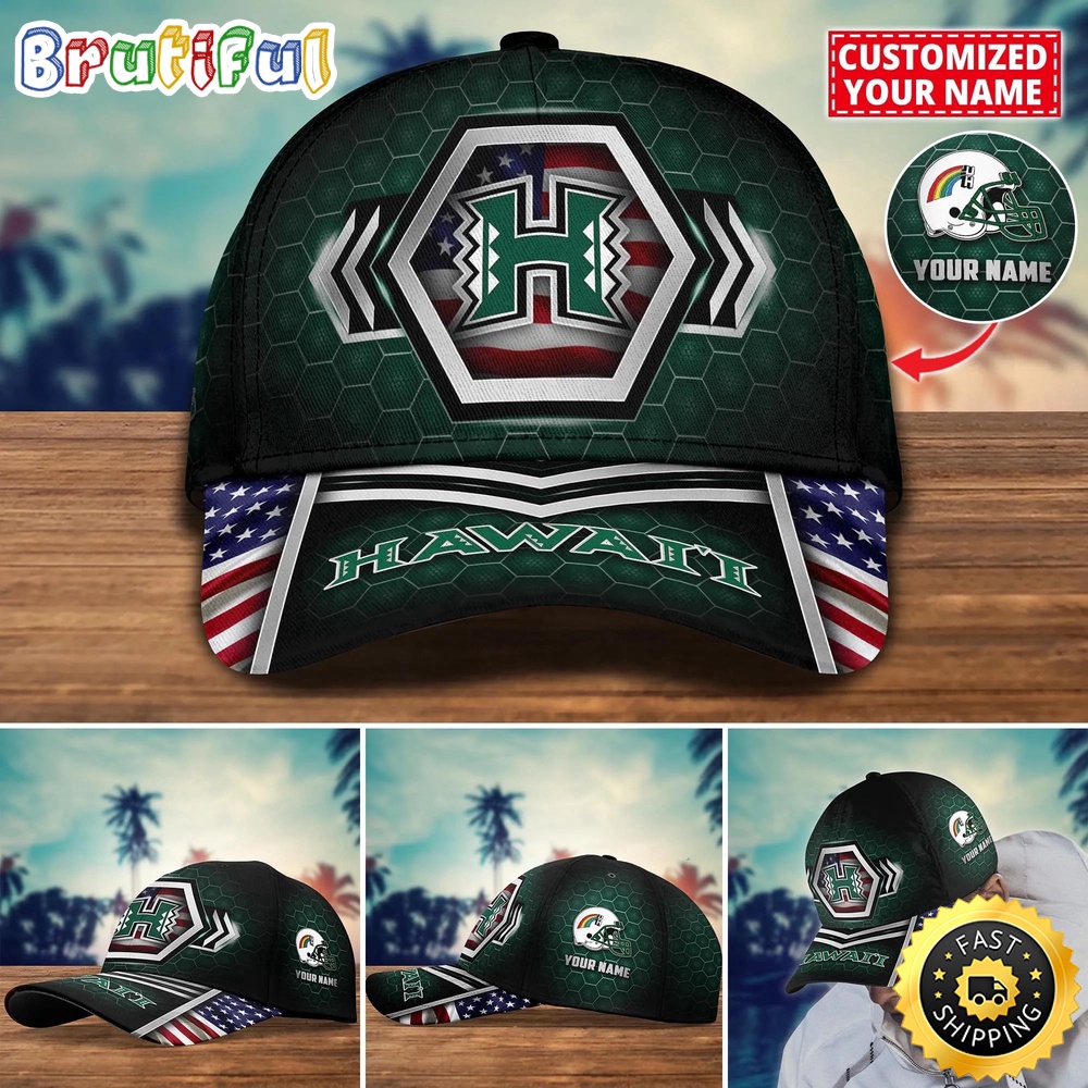 NCAA Hawaii Rainbow Warriors Baseball Cap Best Trending Custom Name Cap pabr5g.jpg