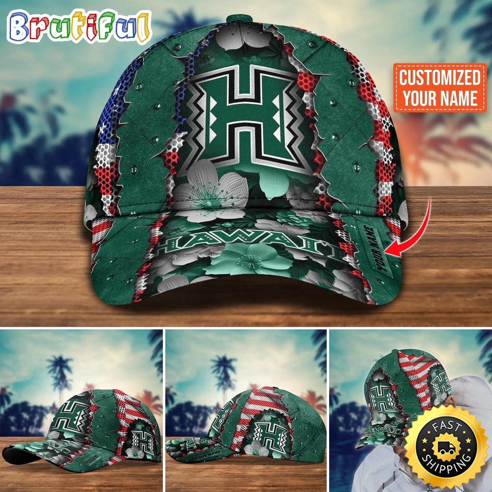 NCAA Hawaii Rainbow Warriors Baseball Cap Custom Cap For Fans nyhhzu.jpg