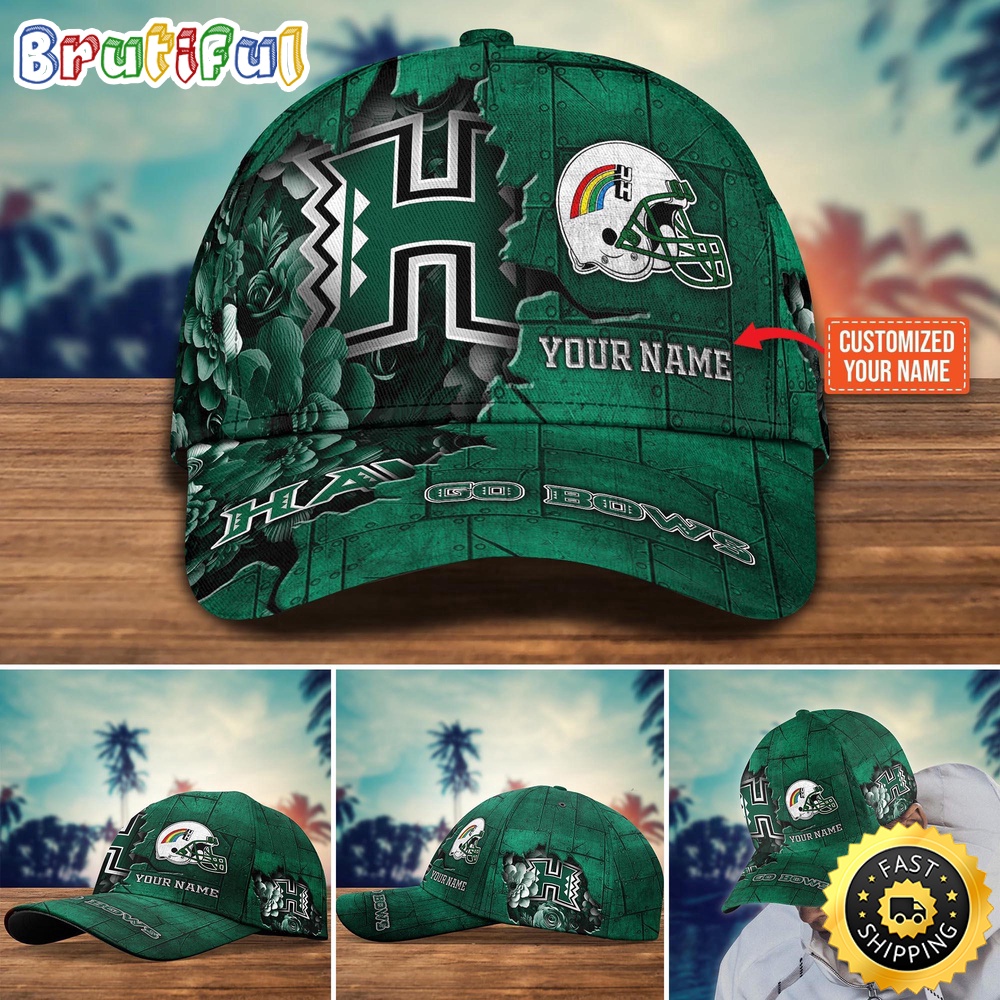 NCAA Hawaii Rainbow Warriors Baseball Cap Custom Hat For Fans srdam6.jpg