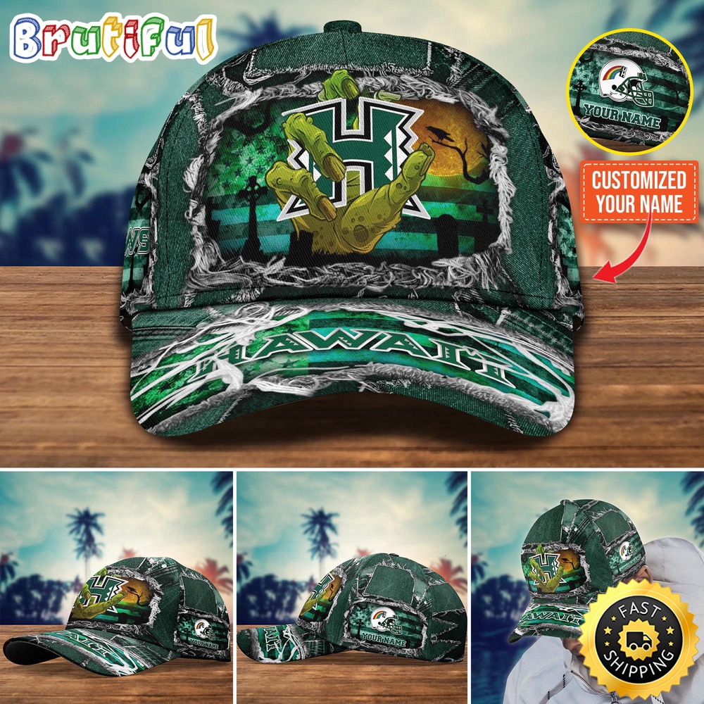 NCAA Hawaii Rainbow Warriors Baseball Cap Halloween Custom Name Cap wezywq.jpg