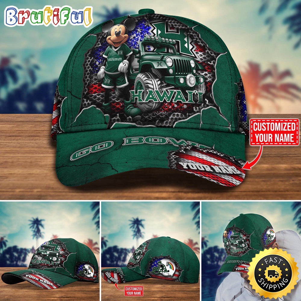 NCAA Hawaii Rainbow Warriors Baseball Cap Trending Customize Cap sbywcn.jpg