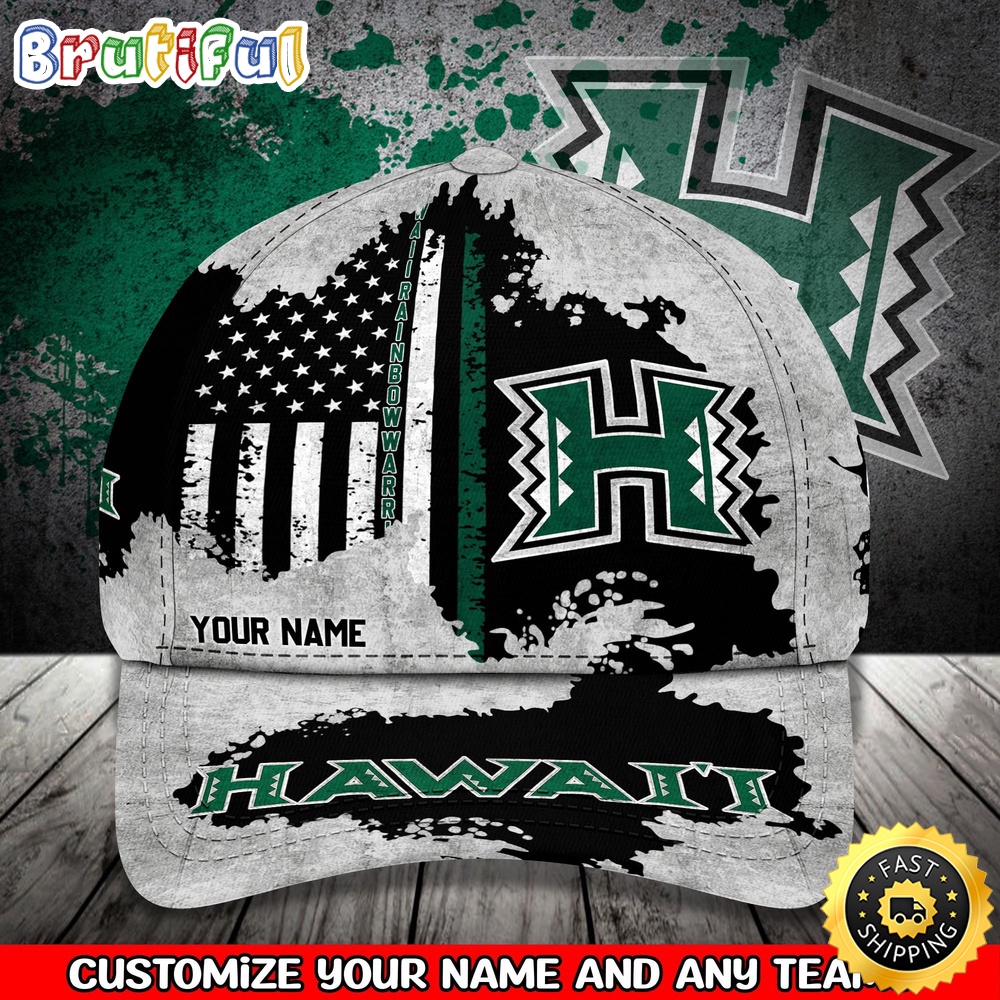 NCAA Hawaii Rainbow Warriors Baseball Cap Your Name Custom Baseball Cap pudmsn.jpg