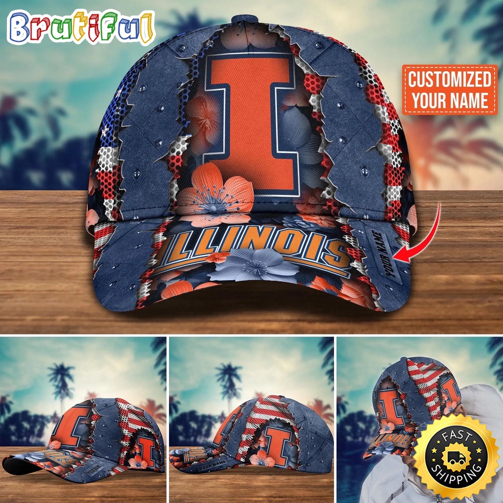 NCAA Illinois Fighting Illini Baseball Cap Custom Cap For Fans ukutym.jpg