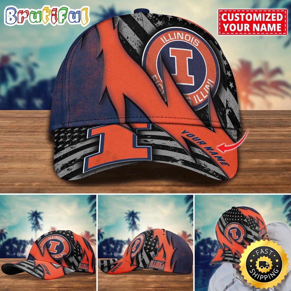 NCAA Illinois Fighting Illini Baseball Cap Custom Cap For Sport Fans dg9xxz.jpg