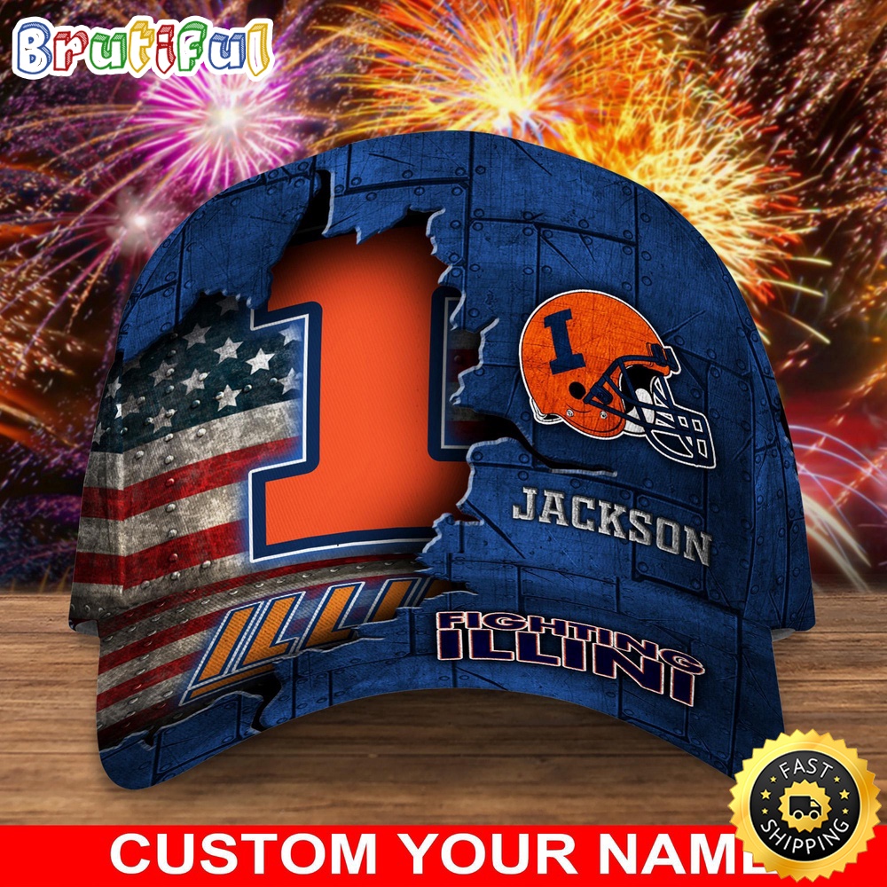 NCAA Illinois Fighting Illini Baseball Cap Custom Cap Go Sports Teams dbxxml.jpg