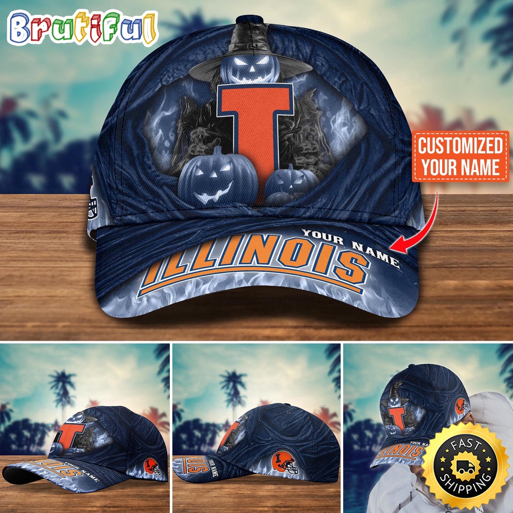 NCAA Illinois Fighting Illini Baseball Cap Halloween Custom Cap For Fans ouj9lw.jpg